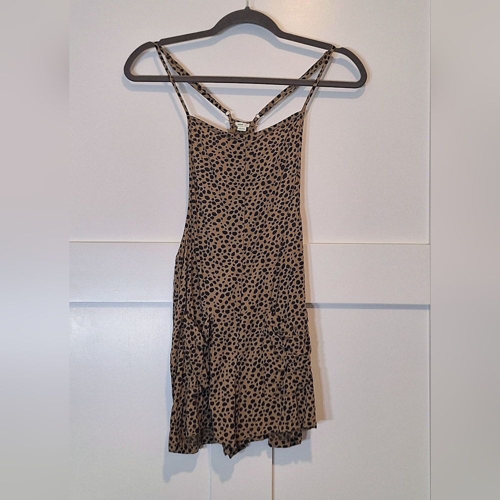 Aerie Animal Print Racerback Romper Shorts Adjustable Straps 100% Modal Small